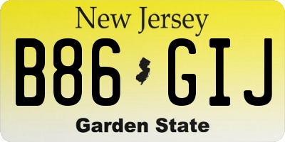 NJ license plate B86GIJ