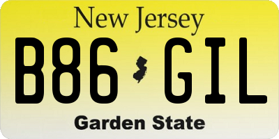 NJ license plate B86GIL