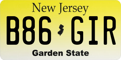 NJ license plate B86GIR
