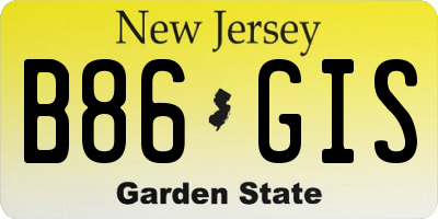 NJ license plate B86GIS