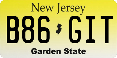 NJ license plate B86GIT