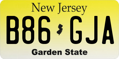 NJ license plate B86GJA