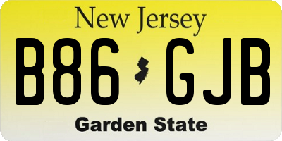 NJ license plate B86GJB