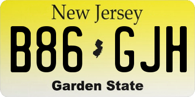NJ license plate B86GJH