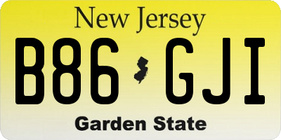 NJ license plate B86GJI