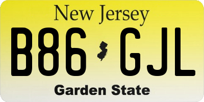 NJ license plate B86GJL