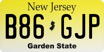 NJ license plate B86GJP