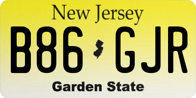 NJ license plate B86GJR