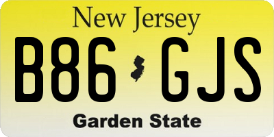 NJ license plate B86GJS