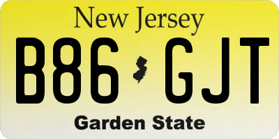 NJ license plate B86GJT