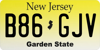NJ license plate B86GJV