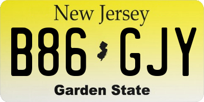 NJ license plate B86GJY