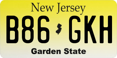 NJ license plate B86GKH