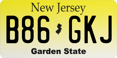NJ license plate B86GKJ