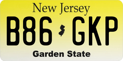 NJ license plate B86GKP