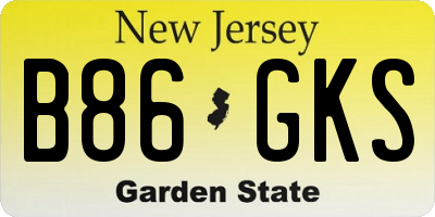 NJ license plate B86GKS