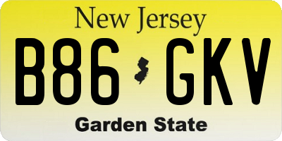 NJ license plate B86GKV