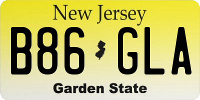 NJ license plate B86GLA