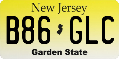 NJ license plate B86GLC