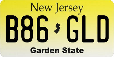 NJ license plate B86GLD