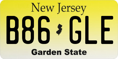 NJ license plate B86GLE