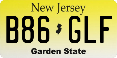 NJ license plate B86GLF