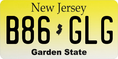 NJ license plate B86GLG