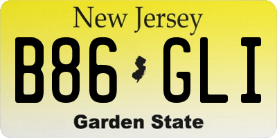 NJ license plate B86GLI