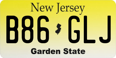 NJ license plate B86GLJ