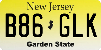 NJ license plate B86GLK