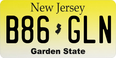 NJ license plate B86GLN