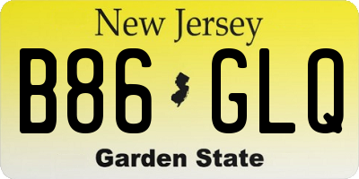 NJ license plate B86GLQ