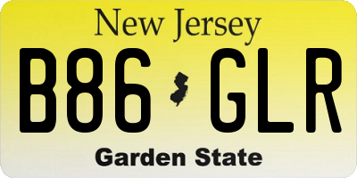 NJ license plate B86GLR