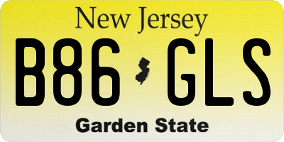 NJ license plate B86GLS