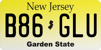 NJ license plate B86GLU