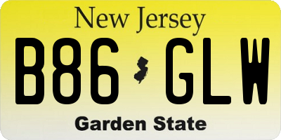 NJ license plate B86GLW