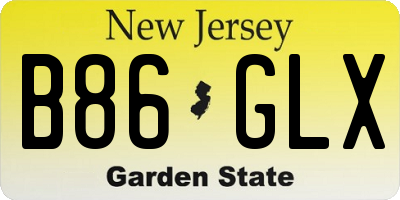 NJ license plate B86GLX
