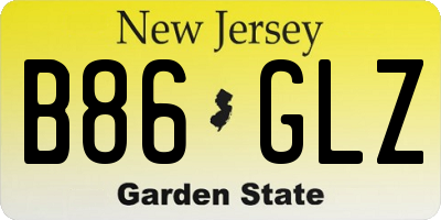NJ license plate B86GLZ