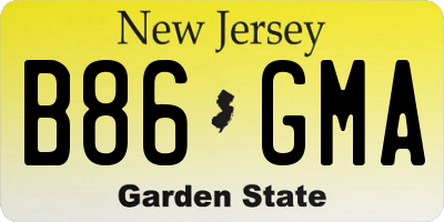 NJ license plate B86GMA