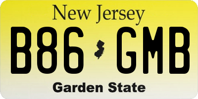 NJ license plate B86GMB