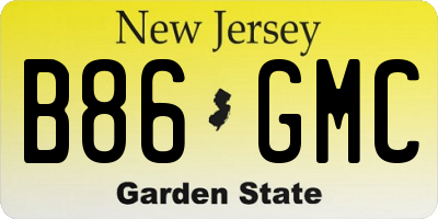 NJ license plate B86GMC