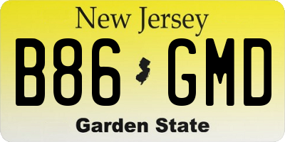 NJ license plate B86GMD