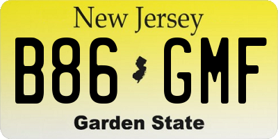 NJ license plate B86GMF