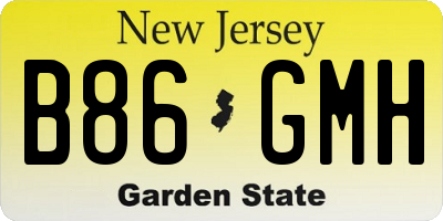 NJ license plate B86GMH