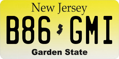 NJ license plate B86GMI