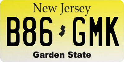NJ license plate B86GMK