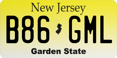 NJ license plate B86GML