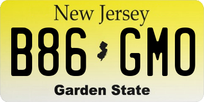 NJ license plate B86GMO