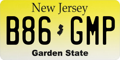 NJ license plate B86GMP