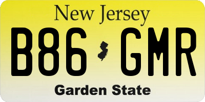 NJ license plate B86GMR